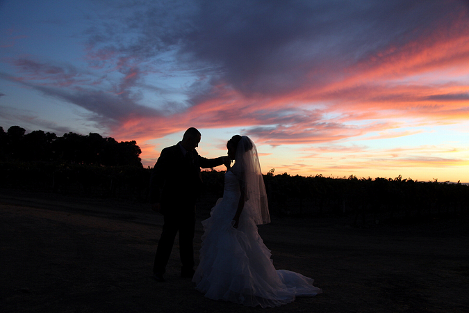 sacramento weddings photography at sunset