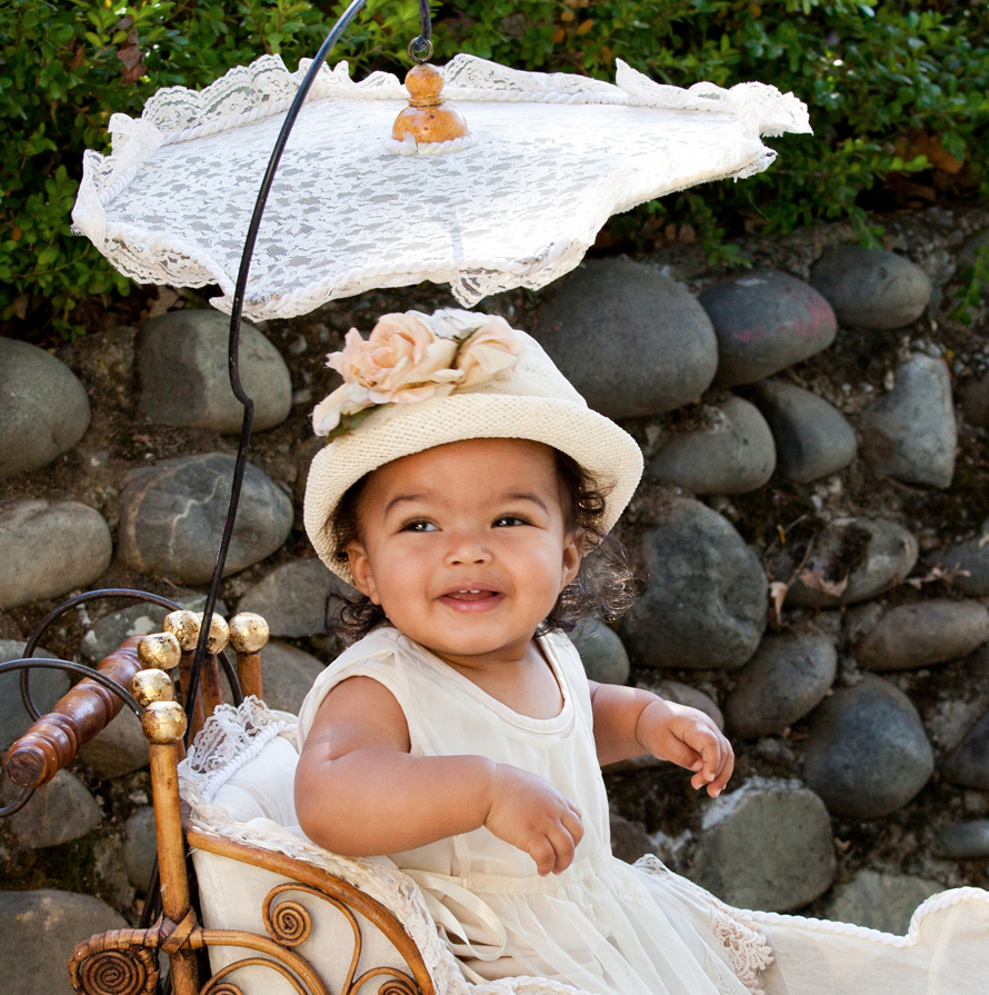Baby in a vintage carriage