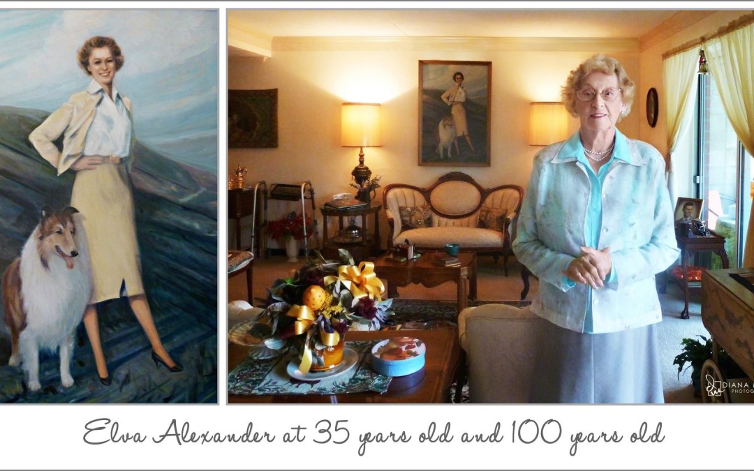 Portrait of an 100 year old, Before and after,