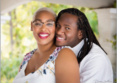 This is a Sacramento engagement portrait session of an African American couple photographed at our portrait park in Citrus Heights