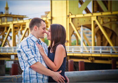 This is a Sacramento engagement portrait session held at Old Sacramento, CA near the Tower bridge, Delta King and Pioneer Park.