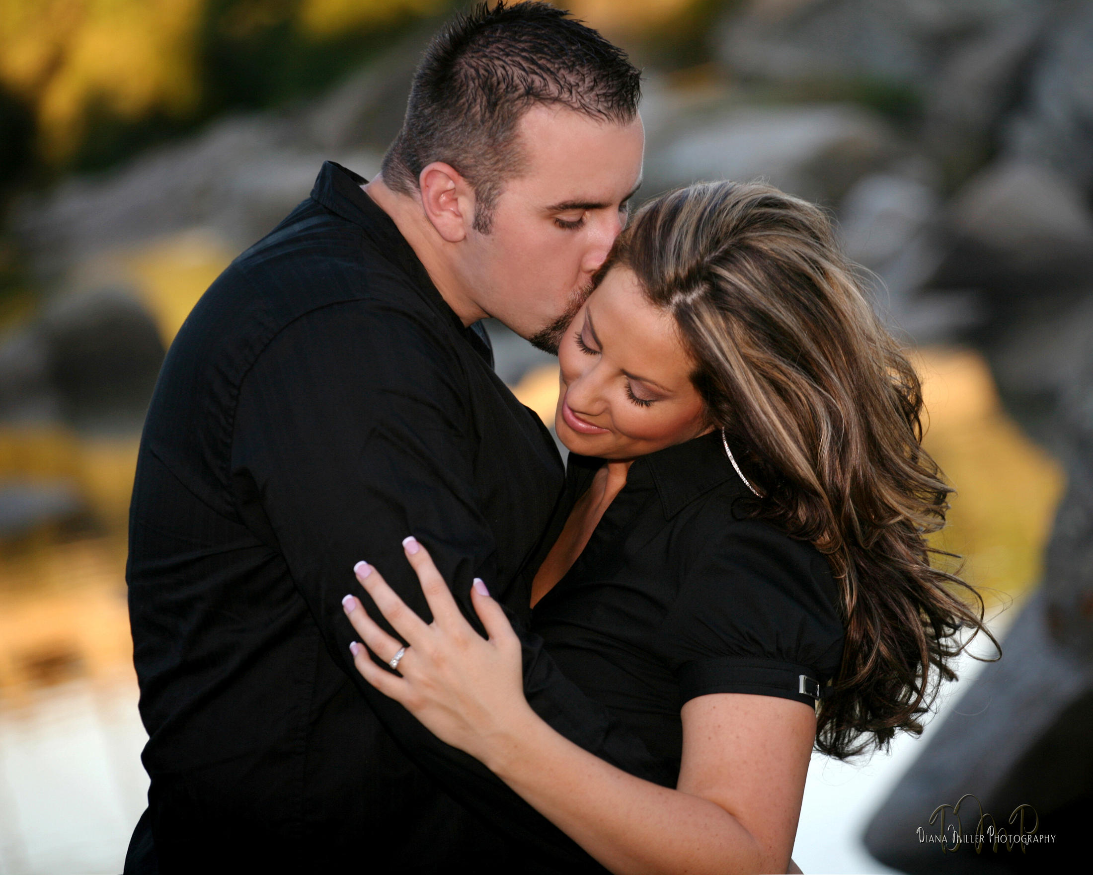 Outdoor engagement photo session at Black Miner's Bar in Folsom, CA