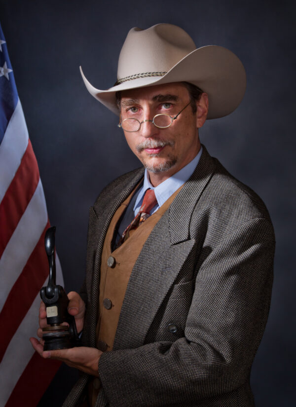 Business Portrait of a Male wearing Western Business attire and cowboy hat in Sacramento, California